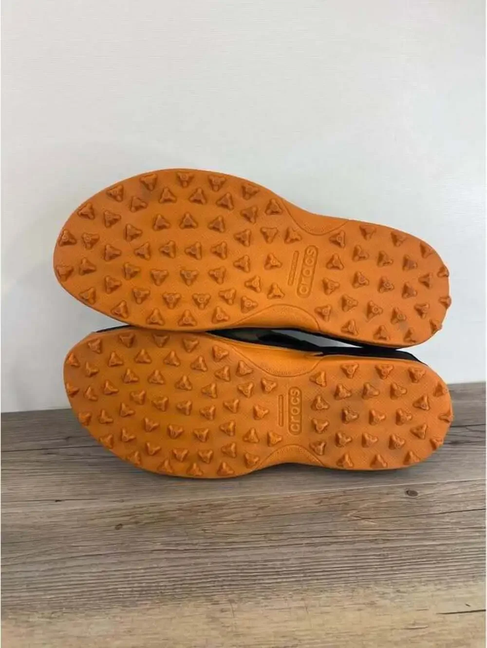 Crocs Mens Size 13 Outdoor Hiking Water Sandals Olive Green Orange Straps